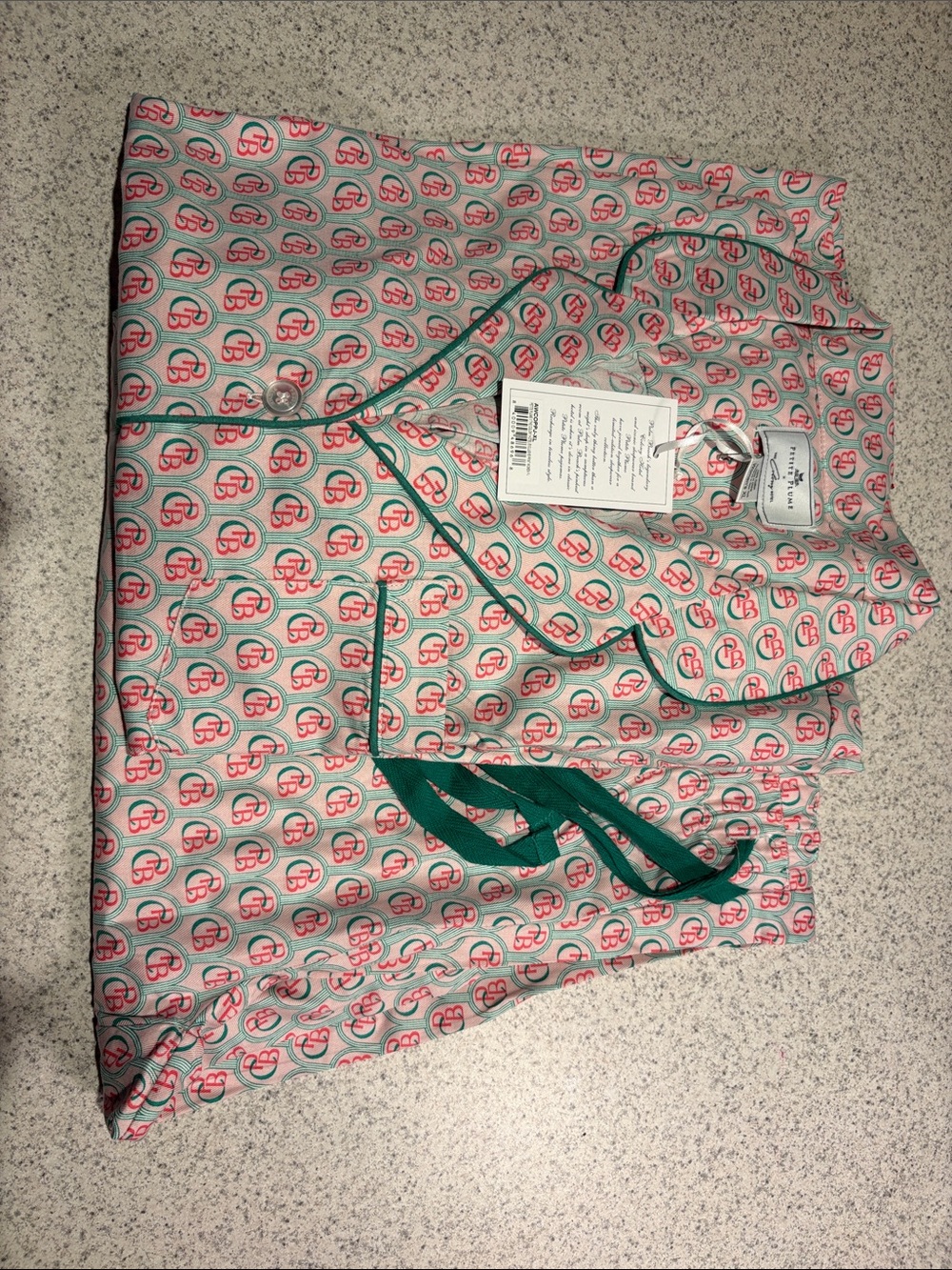 Women's Pink & Teal Printed Button-Front Pajama Set